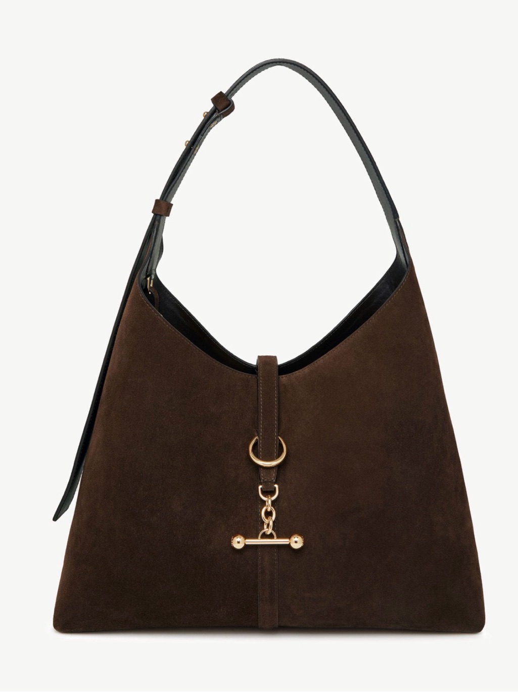 Strathberry Kite Maxi Suede Hobo Bag Chocolate Suede